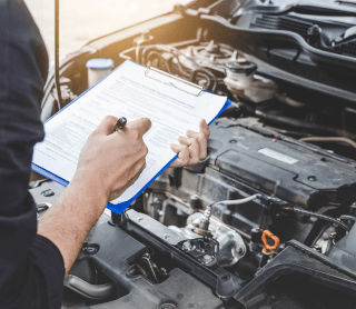 Imagem do interior do carro a ser analisado em contexto de inspeção