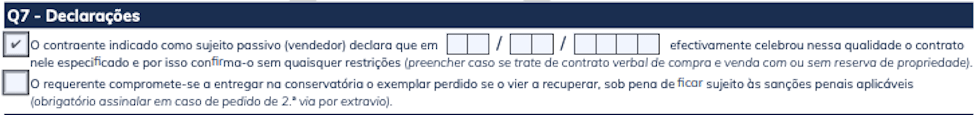 Print de declaração de venda automóvel