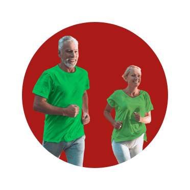 Casal com mais de 55 anos a correr