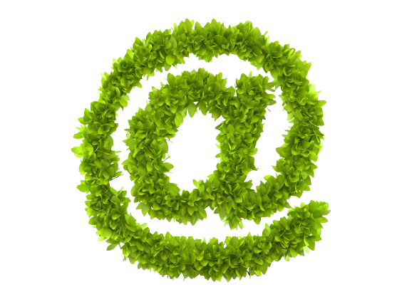 símbolo gráfico utilizado como parte do endereço eletrónico