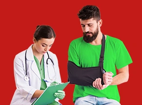 Profissional de saúde e paciente