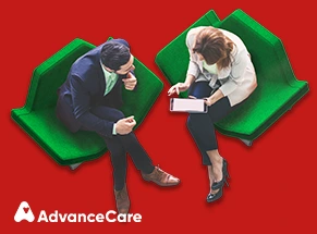 Homem e mulher a conversar