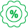ícone com percentagem