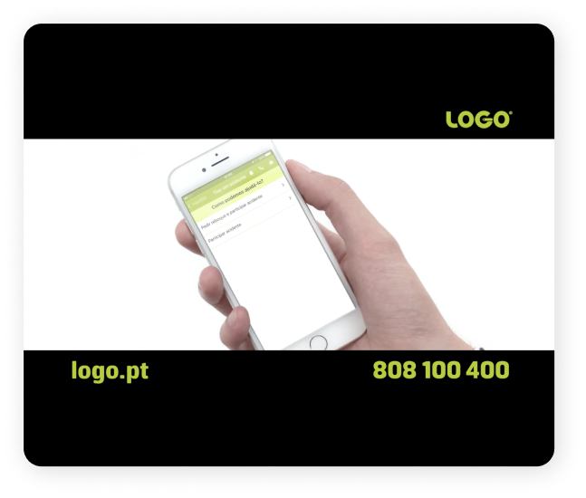 Ecran de telemóvel a mostrar a app LOGO