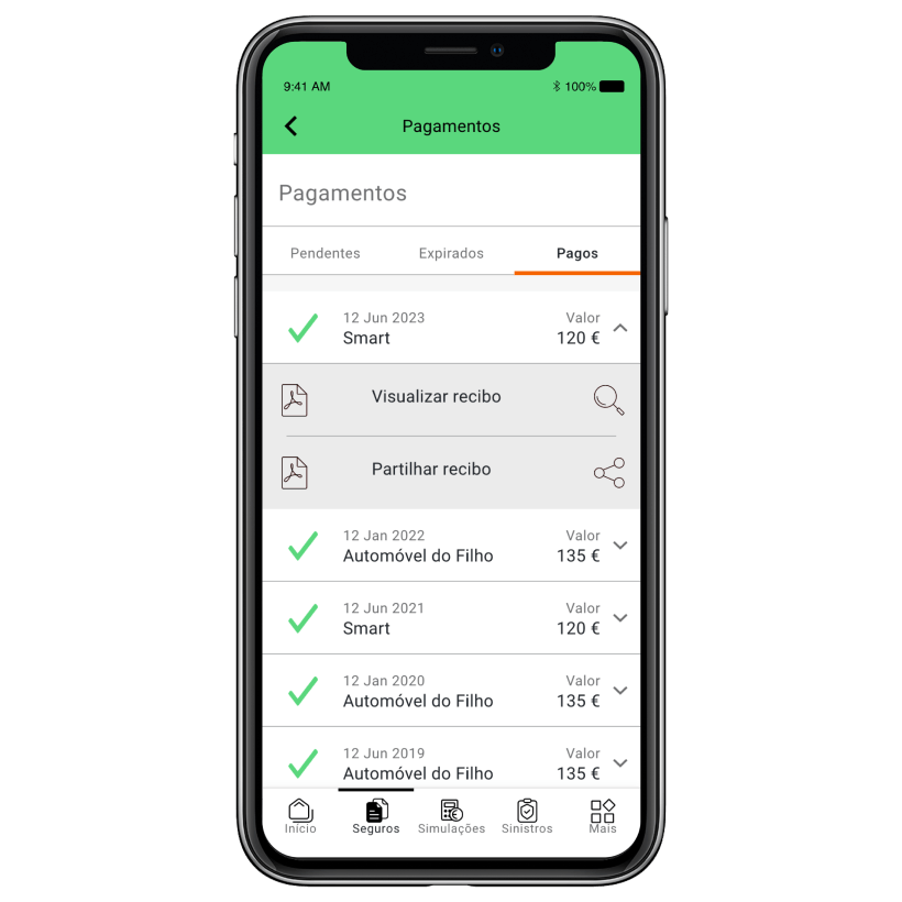 App myLOGO Controlar Pagamentos