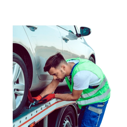 homem com carro de assistência